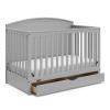 imageGraco Bellwood 5in1 Convertible Crib ampamp Changer with Drawer White  GREENGUARD Gold Certified FullSize Storage Drawer Converts to Toddler Bed and FullSize BedPebble Gray