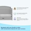 imageGraco Bellwood 5in1 Convertible Crib ampamp Changer with Drawer White  GREENGUARD Gold Certified FullSize Storage Drawer Converts to Toddler Bed and FullSize BedPebble Gray