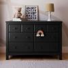 imageGraco Benton 6 Drawer Double Dresser Pebble Gray  Easy New Assembly Process Universal Design Durable Steel Hardware and EuroGlide Drawers with Safety Stops Coordinates with Any NurseryBlack