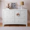 imageGraco Benton 6 Drawer Double Dresser Pebble Gray  Easy New Assembly Process Universal Design Durable Steel Hardware and EuroGlide Drawers with Safety Stops Coordinates with Any NurseryWhite