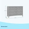 imageGraco Benton 6 Drawer Double Dresser Pebble Gray  Easy New Assembly Process Universal Design Durable Steel Hardware and EuroGlide Drawers with Safety Stops Coordinates with Any NurseryPebble Gray