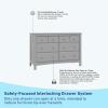 imageGraco Benton 6 Drawer Double Dresser Pebble Gray  Easy New Assembly Process Universal Design Durable Steel Hardware and EuroGlide Drawers with Safety Stops Coordinates with Any NurseryPebble Gray