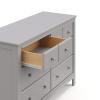 imageGraco Benton 6 Drawer Double Dresser Pebble Gray  Easy New Assembly Process Universal Design Durable Steel Hardware and EuroGlide Drawers with Safety Stops Coordinates with Any NurseryPebble Gray