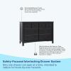 imageGraco Benton 6 Drawer Double Dresser Pebble Gray  Easy New Assembly Process Universal Design Durable Steel Hardware and EuroGlide Drawers with Safety Stops Coordinates with Any NurseryBlack