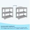 imageGraco Customizable Changing Table with WaterResistant Changing Pad White  Customizable Modern Flat or Classic Arched Headboard Changing Pad IncludedPebble Gray