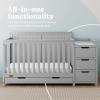 imageGraco Hadley 5in1 Convertible Crib with Drawer White  GREENGUARD Gold Certified Crib with Drawer Combo FullSize Nursery Storage Drawer Converts to Toddler Bed DaybedPebble Gray