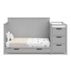 imageGraco Hadley 5in1 Convertible Crib with Drawer White  GREENGUARD Gold Certified Crib with Drawer Combo FullSize Nursery Storage Drawer Converts to Toddler Bed DaybedPebble Gray