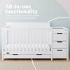 imageGraco Hadley 5in1 Convertible Crib with Drawer White  GREENGUARD Gold Certified Crib with Drawer Combo FullSize Nursery Storage Drawer Converts to Toddler Bed DaybedWhite