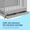 imageGraco Hadley 5in1 Convertible Crib with Drawer White  GREENGUARD Gold Certified Crib with Drawer Combo FullSize Nursery Storage Drawer Converts to Toddler Bed DaybedPebble Gray