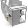 imageGraco Hadley 5in1 Convertible Crib with Drawer White  GREENGUARD Gold Certified Crib with Drawer Combo FullSize Nursery Storage Drawer Converts to Toddler Bed DaybedPebble Gray
