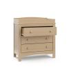 imageGraco Noah 3 Drawer Chest with Changing Topper Pebble Gray  GREENGUARD Gold Certified Baby Dresser Table Top for Nursery KidsDriftwood