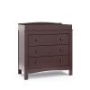 imageGraco Noah 3 Drawer Chest with Changing Topper Pebble Gray  GREENGUARD Gold Certified Baby Dresser Table Top for Nursery KidsEspresso