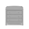 imageGraco Noah 3 Drawer Chest with Changing Topper Pebble Gray  GREENGUARD Gold Certified Baby Dresser Table Top for Nursery KidsPebble Gray