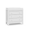 imageGraco Noah 3 Drawer Chest with Changing Topper Pebble Gray  GREENGUARD Gold Certified Baby Dresser Table Top for Nursery KidsWhite