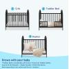imageGraco Olivia Convertible Crib Black  GREENGUARD Gold Certified 100 Solid Wood Fits Standard Crib Mattress Converts to Toddler Bed and Daybed 4 Adjustable Mattress HeightsBlack