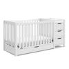 imageGraco Remi AllinOne Convertible Crib ampamp Changer White  GREENGUARD Gold Certified Fits Standard Crib Mattress Converts to Toddler Bed and Full Bed 4 Adjustable Mattress Heights