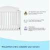 imageGraco Stella 4in1 Convertible Mini Crib with Bonus Mattress Pebble Gray  Includes Bonus 275 Inch Thick Mattress with WaterResistant Cover Converts to Twin Bed Ideal Crib for Small SpacesWhite