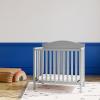 imageGraco Stella 4in1 Convertible Mini Crib with Bonus Mattress Pebble Gray  Includes Bonus 275 Inch Thick Mattress with WaterResistant Cover Converts to Twin Bed Ideal Crib for Small SpacesPebble Gray