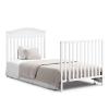 imageGraco Stella 4in1 Convertible Mini Crib with Bonus Mattress Pebble Gray  Includes Bonus 275 Inch Thick Mattress with WaterResistant Cover Converts to Twin Bed Ideal Crib for Small SpacesWhite