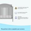 imageGraco Stella 4in1 Convertible Mini Crib with Bonus Mattress Pebble Gray  Includes Bonus 275 Inch Thick Mattress with WaterResistant Cover Converts to Twin Bed Ideal Crib for Small SpacesPebble Gray