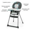 imageGraco Table2Table LX 6in1 Highchair Arrows with Infant Head Support ampamp OneHand Removable TrayWillow