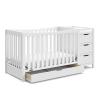 imageGraco Remi AllinOne Convertible Crib ampamp Changer White  GREENGUARD Gold Certified Fits Standard Crib Mattress Converts to Toddler Bed and Full Bed 4 Adjustable Mattress Heights