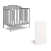 imageGraco Stella 4in1 Convertible Mini Crib with Bonus Mattress Pebble Gray  Includes Bonus 275 Inch Thick Mattress with WaterResistant Cover Converts to Twin Bed Ideal Crib for Small SpacesPebble Gray