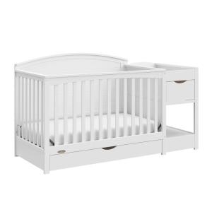 imageGraco Bellwood 5in1 Convertible Crib ampamp Changer with Drawer White  GREENGUARD Gold Certified FullSize Storage Drawer Converts to Toddler Bed and FullSize BedWhite