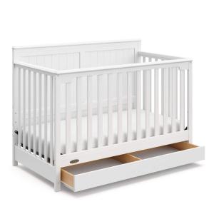imageGraco Hadley 5in1 Convertible Crib with Drawer White  GREENGUARD Gold Certified Crib with Drawer Combo FullSize Nursery Storage Drawer Converts to Toddler Bed DaybedWhite