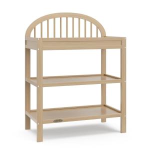 imageGraco Olivia Changing Table with WaterResistant Changing Pad Black  GREENGUARD Gold Certified Includes Bonus WaterResistant Changing Pad with Safety Strap 2 Open Shelves Stylish DesignDriftwood