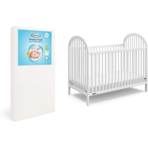 imageGraco Olivia Convertible Crib Black  GREENGUARD Gold Certified 100 Solid Wood Fits Standard Crib Mattress Converts to Toddler Bed and Daybed 4 Adjustable Mattress HeightsWhite
