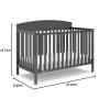 imageGraco Benton 5in1 Convertible Crib Gray  GREENGUARD Gold Certified Converts from Baby Crib to Toddler Bed Daybed and FullSize Bed Fits Standard FullSize Crib MattressGrey
