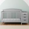 imageGraco Benton 5in1 Convertible Crib Gray  GREENGUARD Gold Certified Converts from Baby Crib to Toddler Bed Daybed and FullSize Bed Fits Standard FullSize Crib MattressPebble Gray