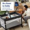 imageGraco On The Go Zip DLX Pack n Play Playard Folding Playpen with Bassinet Portable Crib ParkerLilac Mod