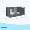 imageGraco Remi 4in1 Convertible Crib ampamp Changer with Drawer Gray  GREENGUARD Gold Certified Crib and Changing Table Combo Includes Changing Pad Converts to Toddler Bed Daybed and FullSize Bed