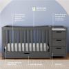 imageGraco Remi 4in1 Convertible Crib ampamp Changer with Drawer Gray  GREENGUARD Gold Certified Crib and Changing Table Combo Includes Changing Pad Converts to Toddler Bed Daybed and FullSize Bed