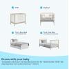 imageGraco Teddi 5in1 Convertible Crib with Drawer Pebble Gray with White  GREENGUARD Gold Certified Crib with Drawer Combo FullSize Nursery Storage Drawer Converts to Toddler BedNaturalWhite
