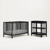 imageGraco Teddi 5in1 Convertible Crib with Drawer Pebble Gray with White  GREENGUARD Gold Certified Crib with Drawer Combo FullSize Nursery Storage Drawer Converts to Toddler BedBlack