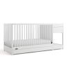 imageGraco Teddi 5in1 Convertible Crib with Drawer Pebble Gray with White  GREENGUARD Gold Certified Crib with Drawer Combo FullSize Nursery Storage Drawer Converts to Toddler BedWhite