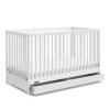 imageGraco Teddi 5in1 Convertible Crib with Drawer Pebble Gray with White  GREENGUARD Gold Certified Crib with Drawer Combo FullSize Nursery Storage Drawer Converts to Toddler BedWhite