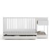 imageGraco Teddi 5in1 Convertible Crib with Drawer Pebble Gray with White  GREENGUARD Gold Certified Crib with Drawer Combo FullSize Nursery Storage Drawer Converts to Toddler BedWhite