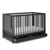imageGraco Teddi 5in1 Convertible Crib with Drawer Pebble Gray with White  GREENGUARD Gold Certified Crib with Drawer Combo FullSize Nursery Storage Drawer Converts to Toddler BedBlack