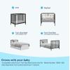 imageGraco Teddi 5in1 Convertible Crib with Drawer Pebble Gray with White  GREENGUARD Gold Certified Crib with Drawer Combo FullSize Nursery Storage Drawer Converts to Toddler BedBlack