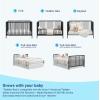 imageGraco Teddi 5in1 Convertible Crib with Drawer Pebble Gray with White  GREENGUARD Gold Certified Crib with Drawer Combo FullSize Nursery Storage Drawer Converts to Toddler BedBlack