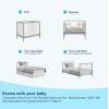 imageGraco Teddi 5in1 Convertible Crib with Drawer Pebble Gray with White  GREENGUARD Gold Certified Crib with Drawer Combo FullSize Nursery Storage Drawer Converts to Toddler BedPebble GrayWhite