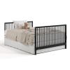imageGraco Teddi 5in1 Convertible Crib with Drawer Pebble Gray with White  GREENGUARD Gold Certified Crib with Drawer Combo FullSize Nursery Storage Drawer Converts to Toddler BedBlack