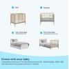 imageGraco Teddi 5in1 Convertible Crib with Drawer Pebble Gray with White  GREENGUARD Gold Certified Crib with Drawer Combo FullSize Nursery Storage Drawer Converts to Toddler BedDriftwood