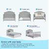 imageGraco Wilfred 5in1 Convertible Crib Black  GREENGUARD Gold Certified Converts to Toddler Bed and FullSize Bed Fits Standard FullSize Crib Mattress Adjustable Mattress Support BasePebble Gray