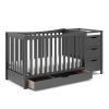 imageGraco Remi 4in1 Convertible Crib ampamp Changer with Drawer Gray  GREENGUARD Gold Certified Crib and Changing Table Combo Includes Changing Pad Converts to Toddler Bed Daybed and FullSize Bed