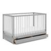 imageGraco Teddi 5in1 Convertible Crib with Drawer Pebble Gray with White  GREENGUARD Gold Certified Crib with Drawer Combo FullSize Nursery Storage Drawer Converts to Toddler BedPebble GrayWhite
